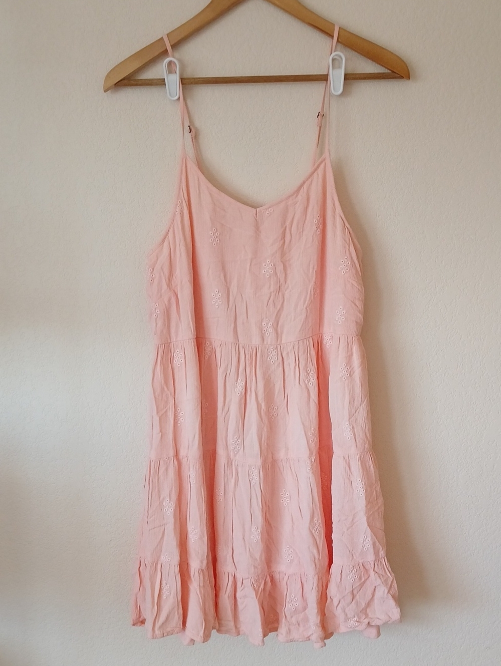 ONLY Onlelisa Life Strap Dress Peach Eyelet International Brand Viscose